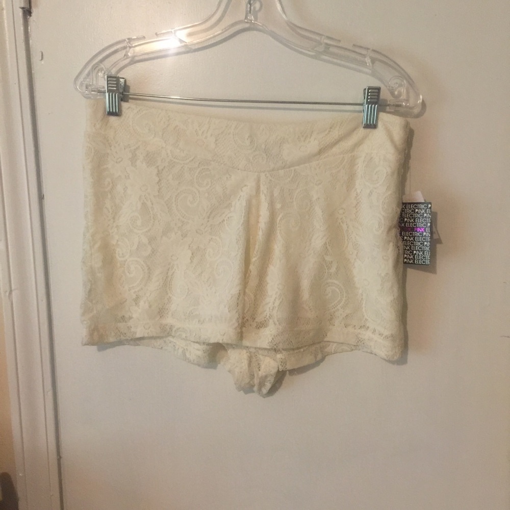 White Lacey short Shorts NWT SET OF 2